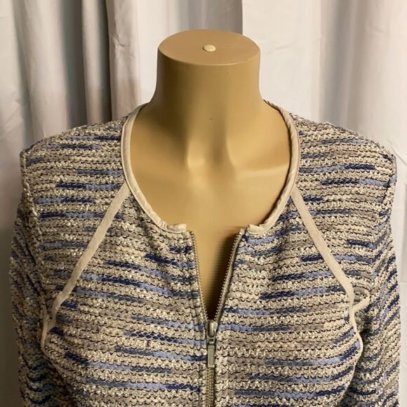 NIC+ZOE tweed jacket zip blazer petite Size S D29 - Picture 5 of 13